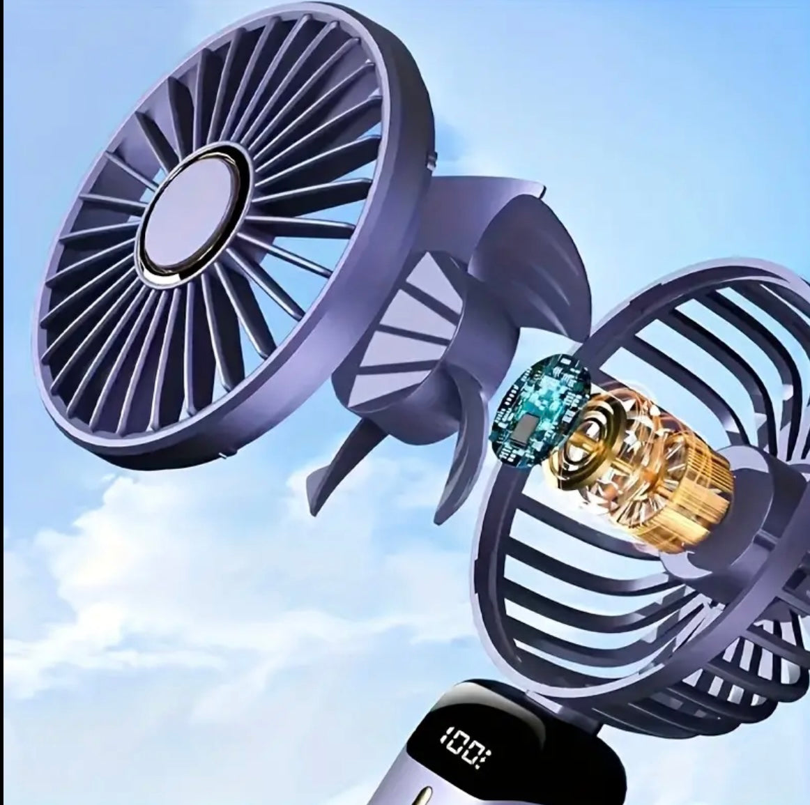 Portable Hand-held Fan Mini Folding Desk Fan Cooler Cooling USB UK 10000mAh