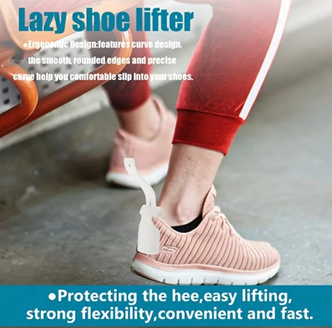 6x Lazy Shoe Helper | Shoe Horn Plastic Easy Clip On Heel Handled | UK
