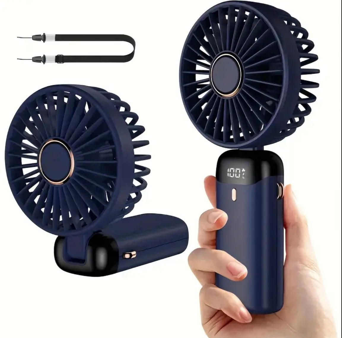 Portable Hand-held Fan Mini Folding Desk Fan Cooler Cooling USB UK 10000mAh