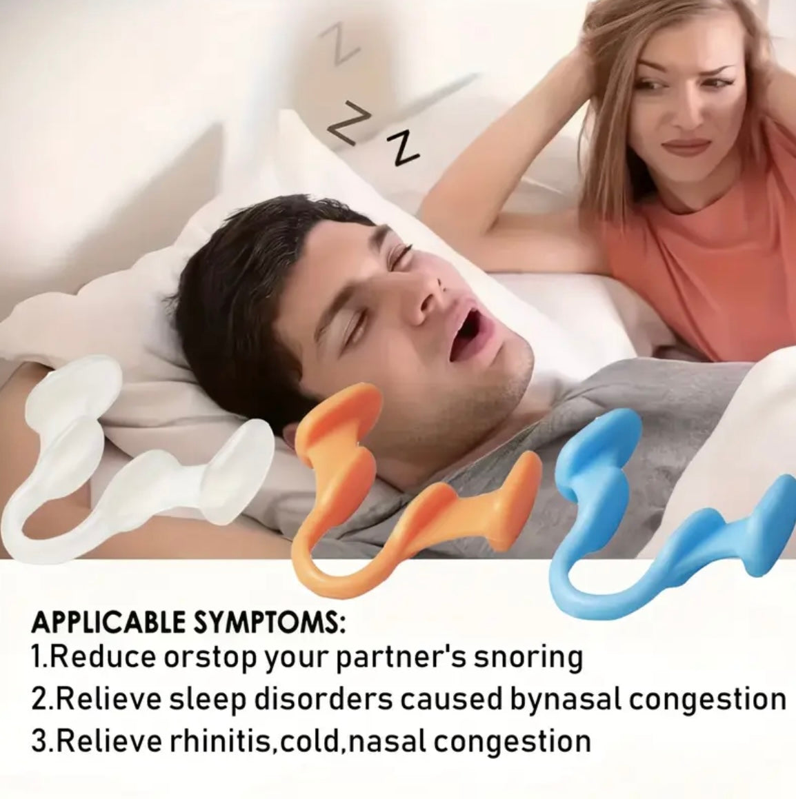 Silicone Sleeping Aid - Snore Relief Clip & Expander for Home Health Improvement