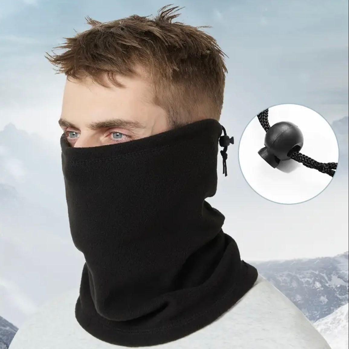 Snood Neck Warmer Scarf, Thick Fleece Thermal Windproof Mask All Weathers