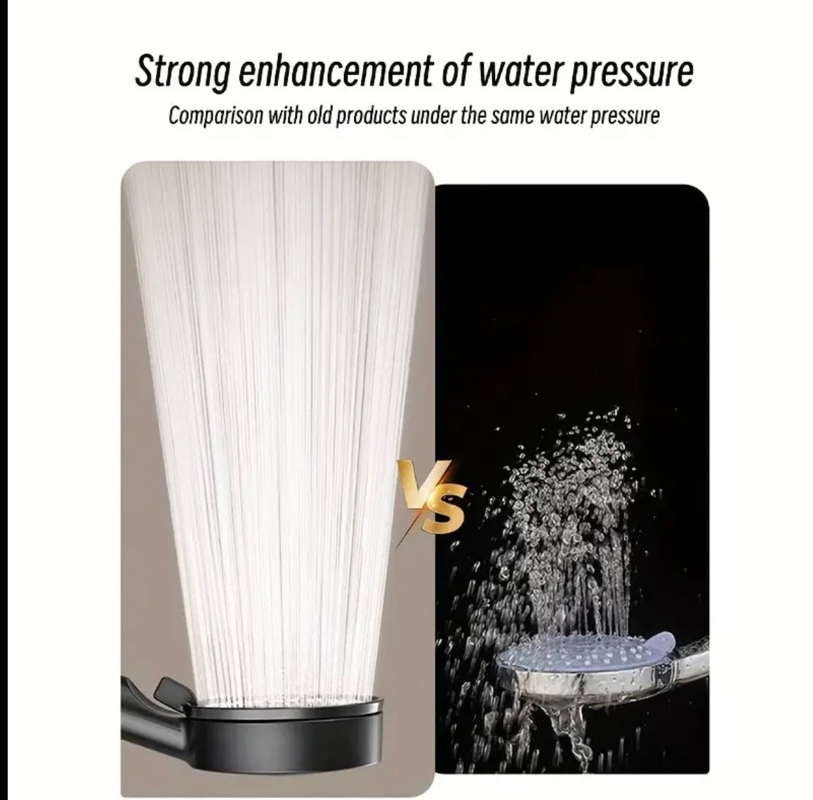 High pressure shower head/ 3 Settings , Easy Fit