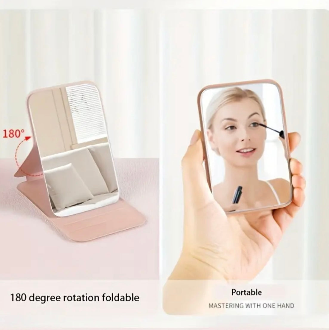 Portable Make Up Mirror - Pocket Size Folding Mirror for Cosmetics - Makeup