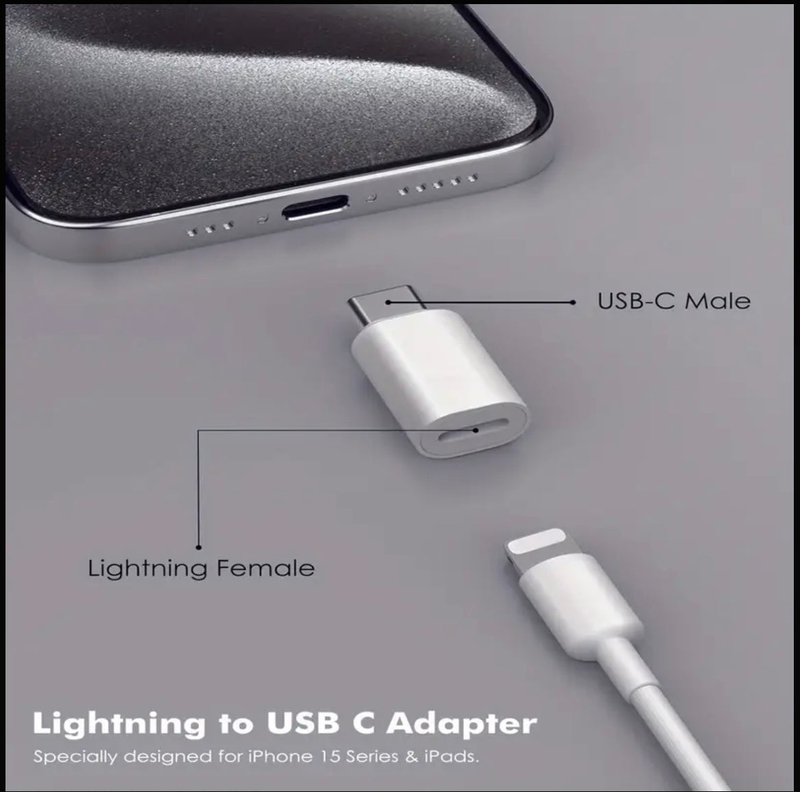 2pcs Set Lighting Female To USB Male Adapter Suitable For Charging & Data Change