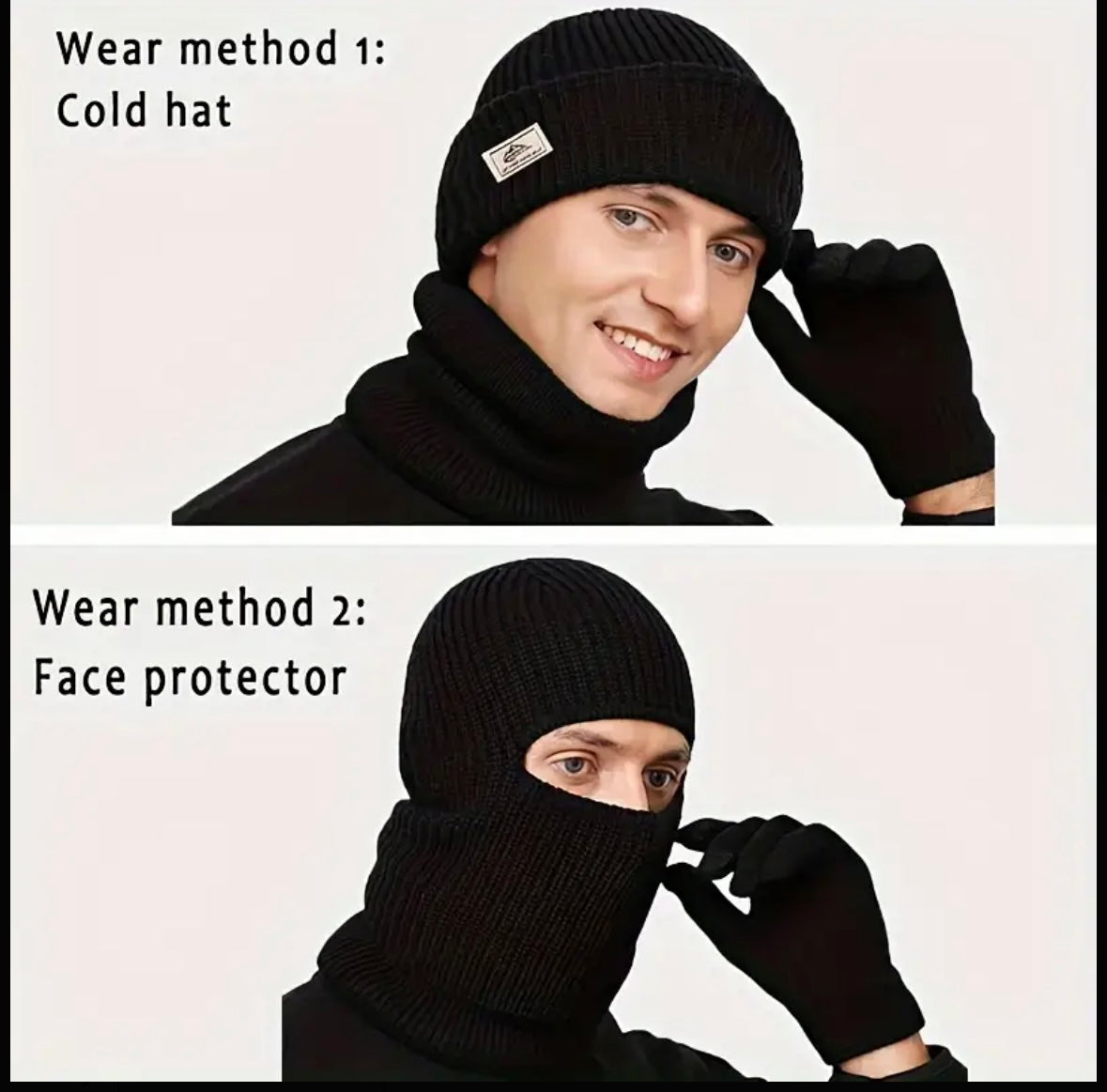 Thermal Knit Balaclava,Wind Proof, 2 In 1 Hat/face Protector ,Great For Outdoor