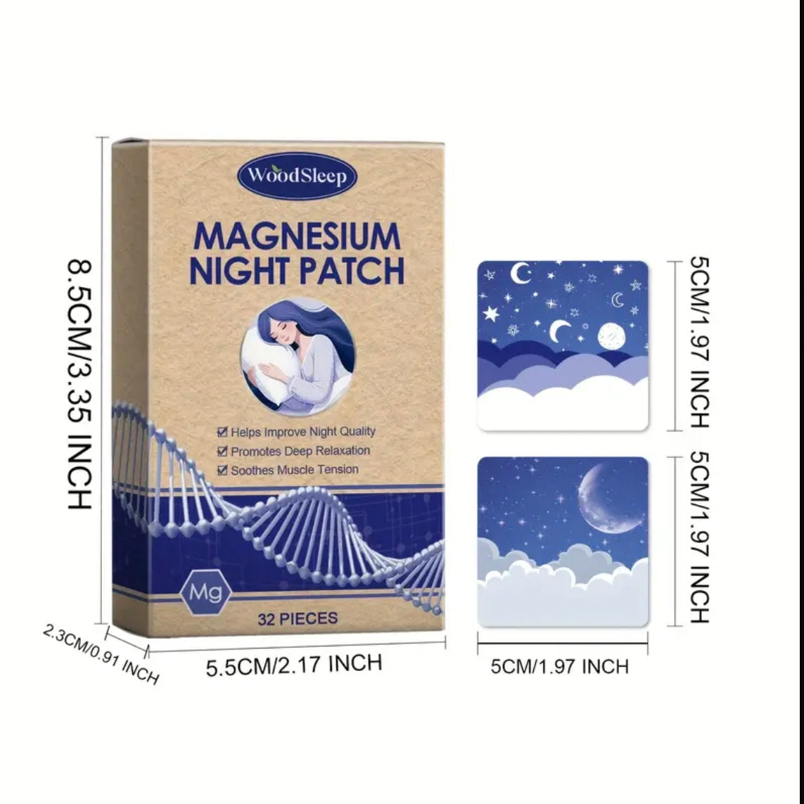 32pcs Magnesium Night Patch , Magnesium Essential Oils Patchs , For Better Sleep