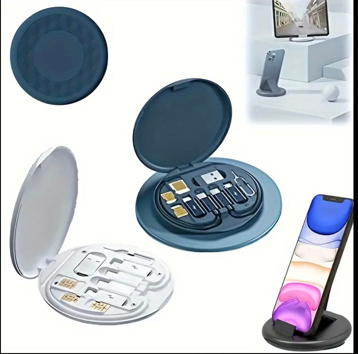 4 in 1 USB Charging Adapter Kit, Compact Durable PVC, Adapter For All Devices