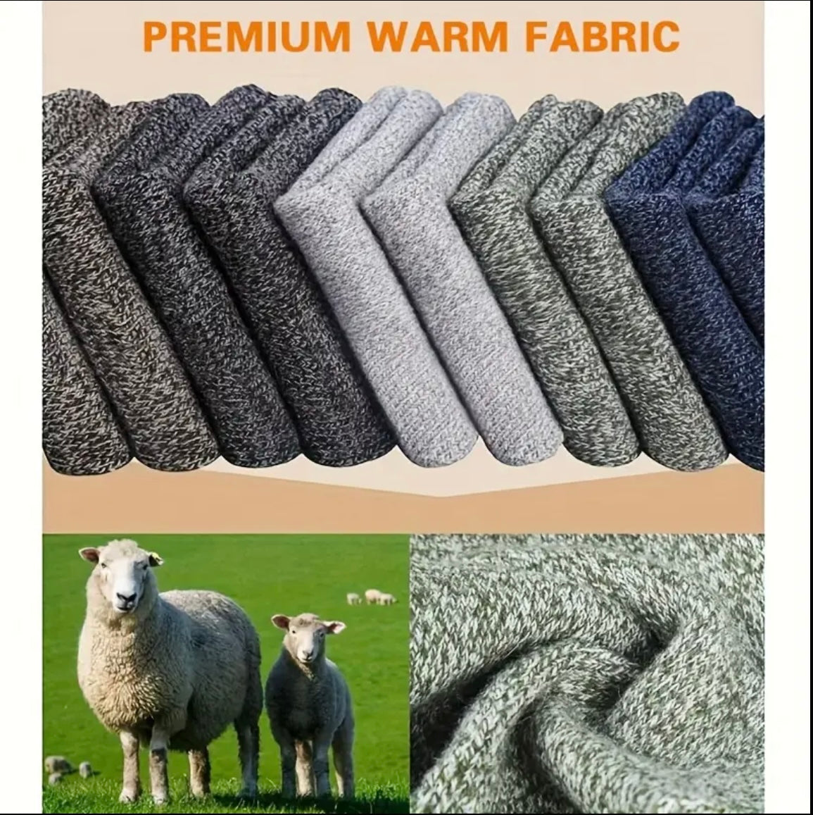 Men's Work Crew -3 Pairs,Enhanced Insulation Anti Cold Snow Fabric-Menswear