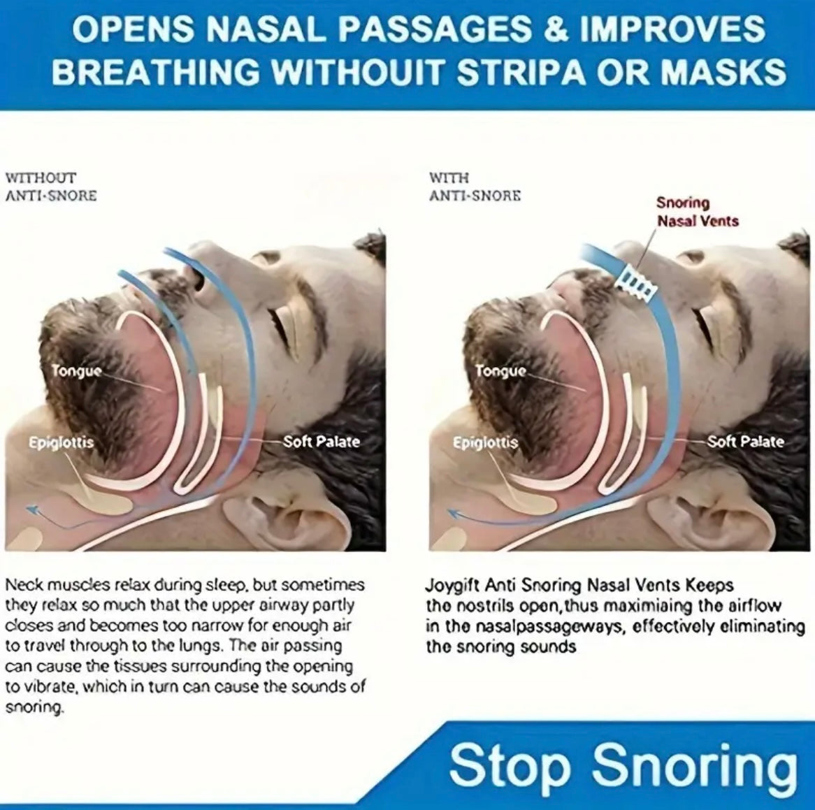 10x Anti Snore Nose Clip Stop Snoring Stopper Device Sleep Aids Cones Vent