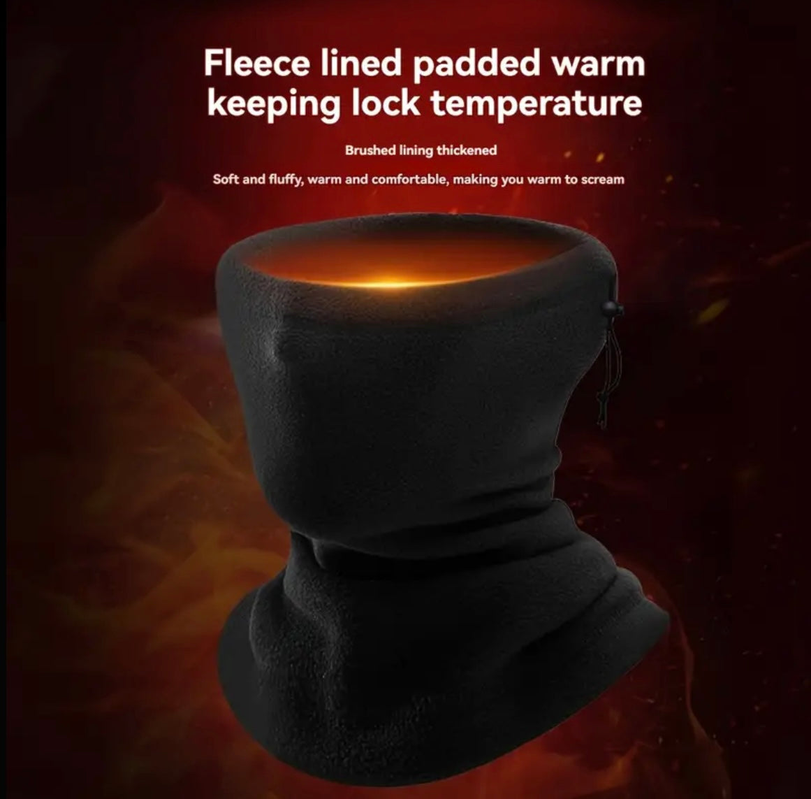 Snood Neck Warmer Scarf, Thick Fleece Thermal Windproof Mask All Weathers