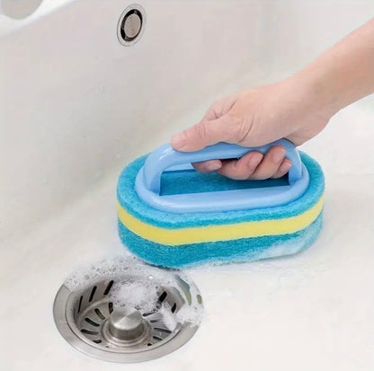 Sponge Cleaning Brush with Handle Kitchen Sink Washing Pot Bathroom Bath Clean