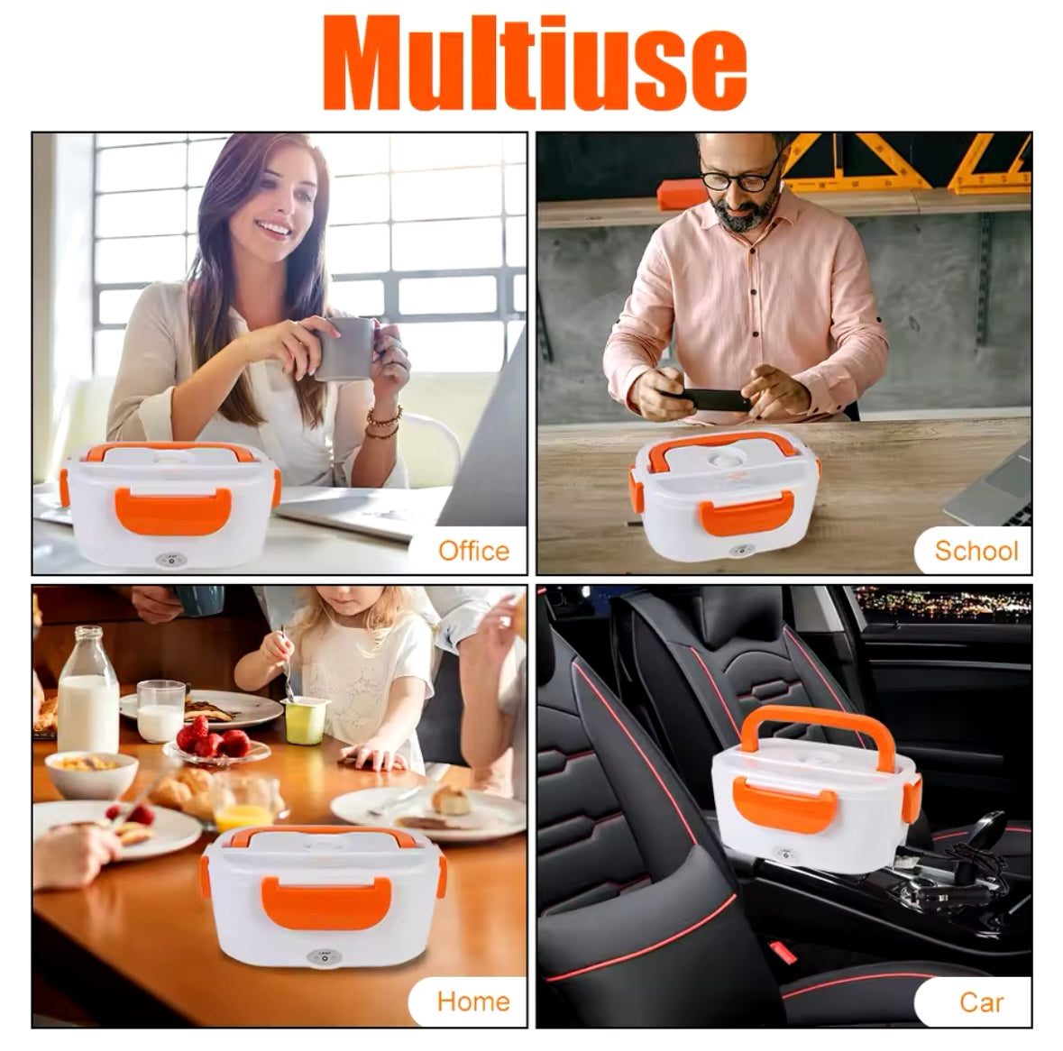 Electric Lunch Box 40W/1.10L, Food Warmer Portable Food Heater for Car/office UK