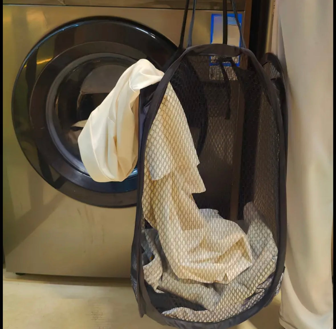 LAUNDRY BAG BIN POP UP MESH FOLDABLE WASHING LAUNDRY BASKET BAG HAMPER STORAGE
