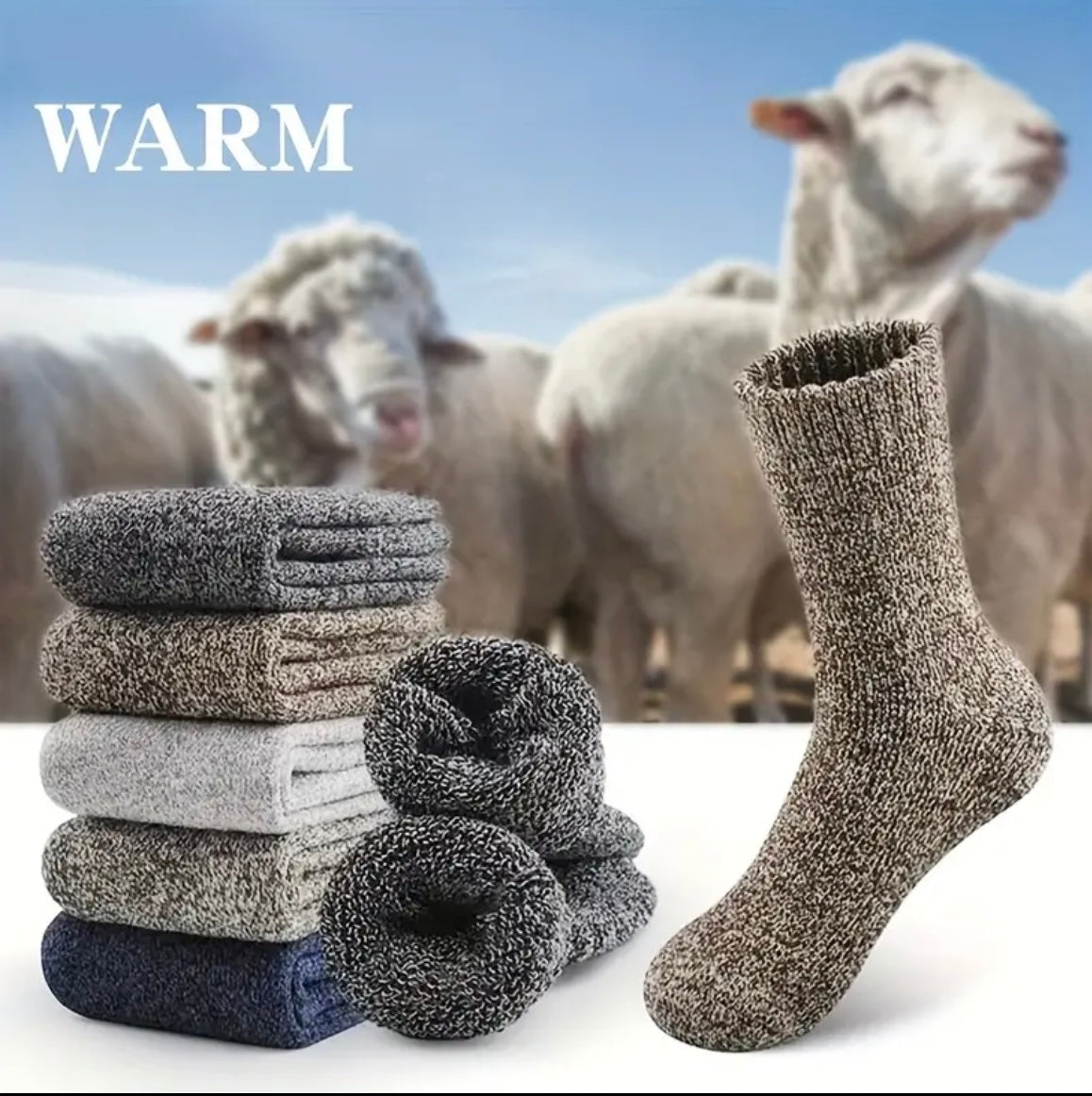 Men's Work Crew -3 Pairs,Enhanced Insulation Anti Cold Snow Fabric-Menswear