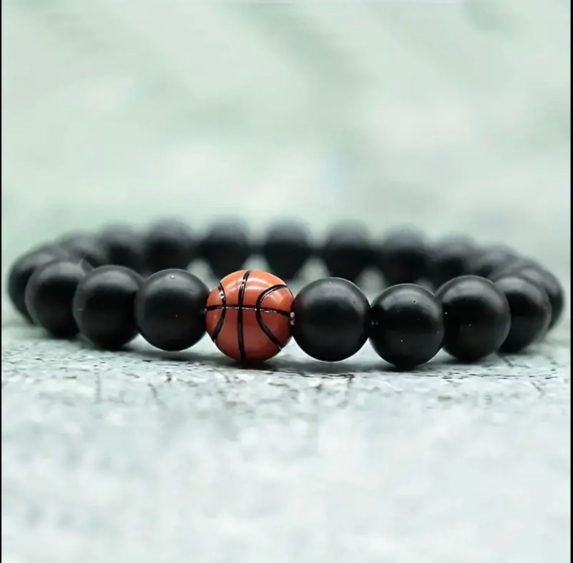 Basket Ball Bracelet Unisex Hand Made Beaded For Simple Design Fitness Accessory