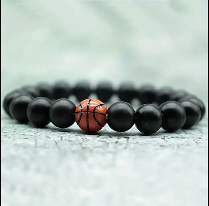 Basket Ball Bracelet Unisex Hand Made Beaded For Simple Design Fitness Accessory