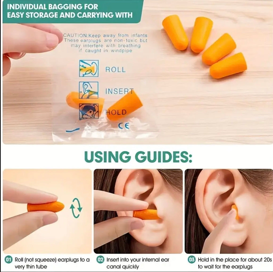 Soft Foam Ear Plugs X10, Working Sleep Snoring Noise Cancelling Motorcycle