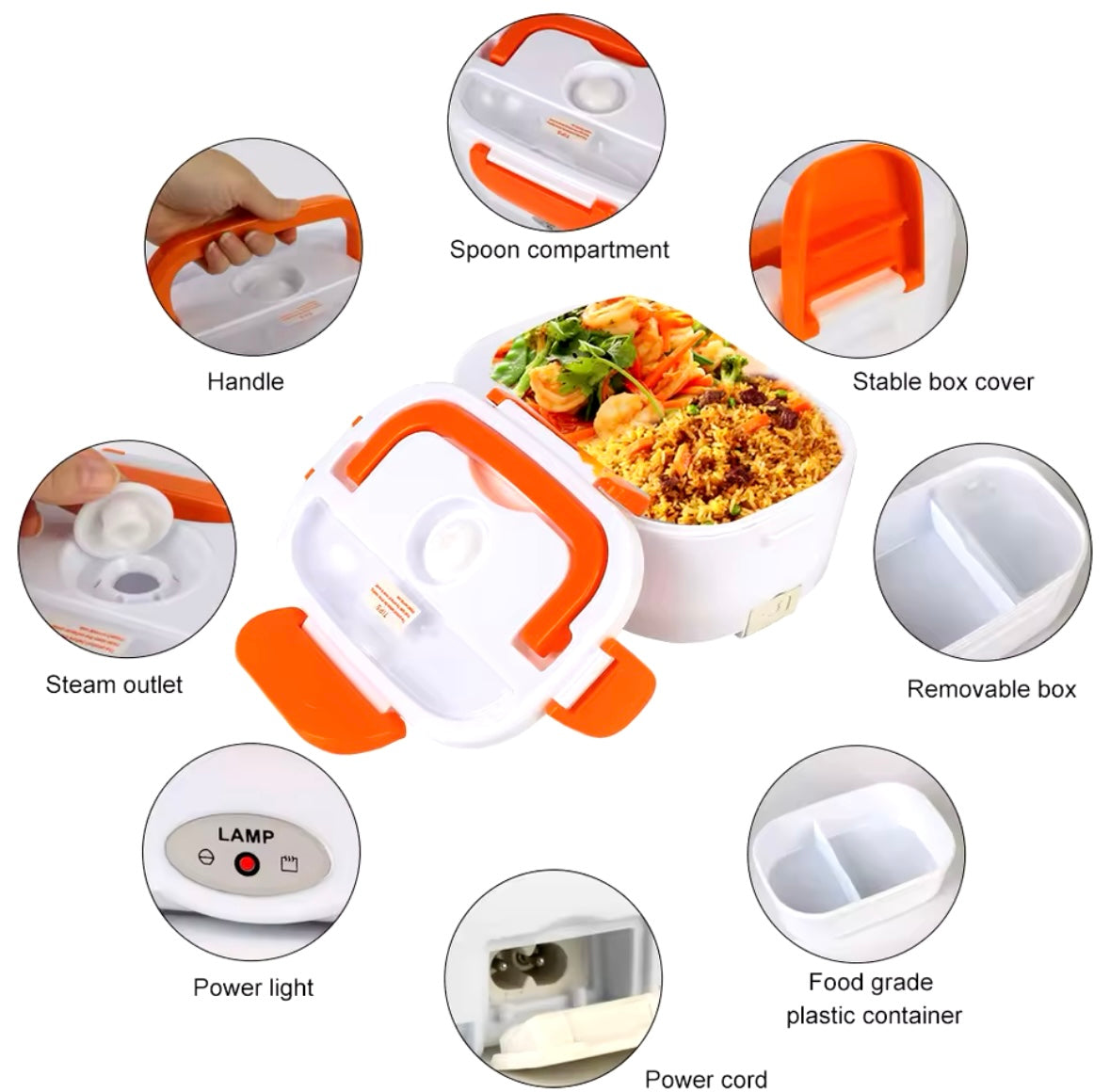 Electric Lunch Box 40W/1.10L, Food Warmer Portable Food Heater for Car/office UK