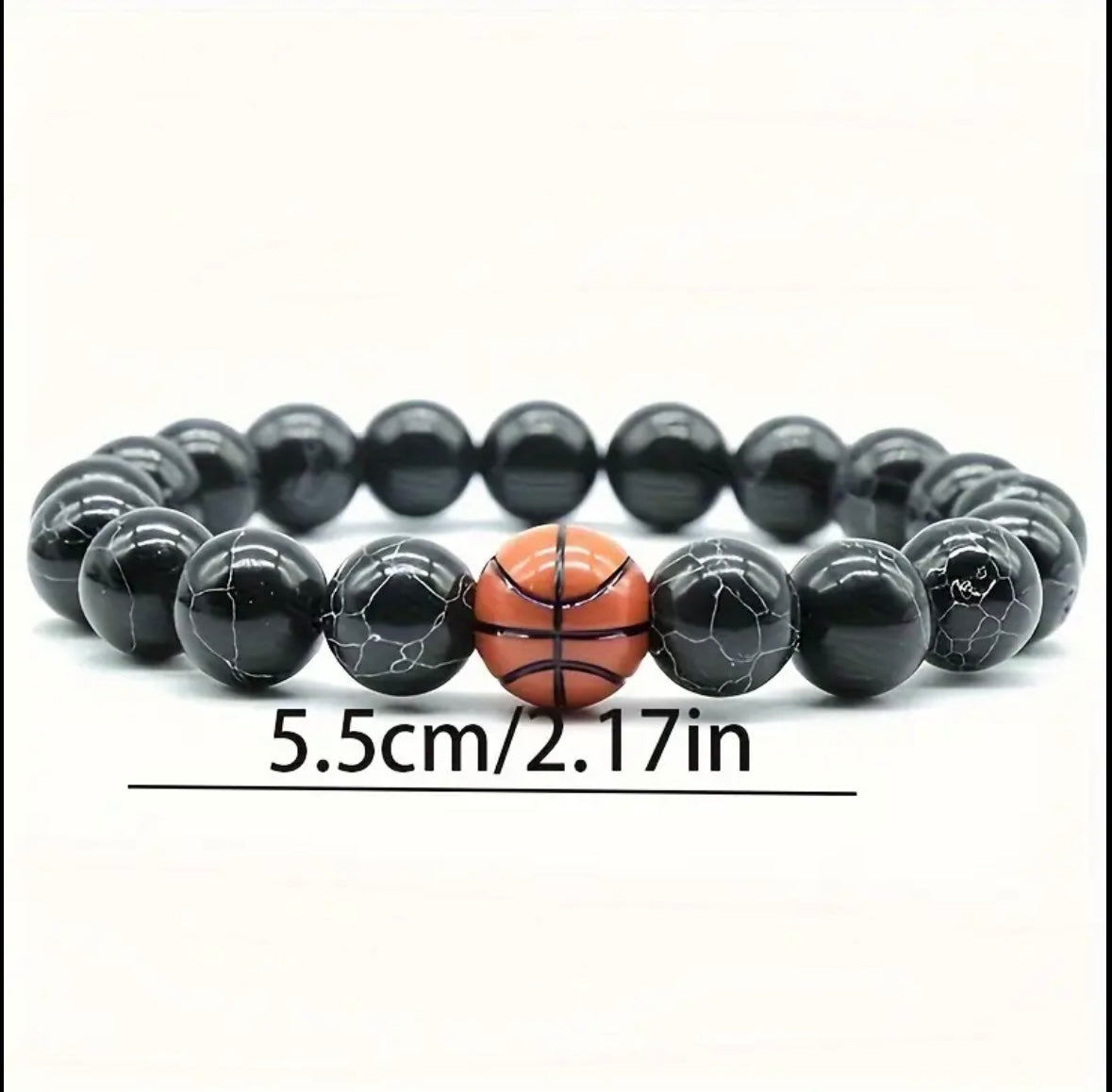 Basket Ball Bracelet Unisex Hand Made Beaded For Simple Design Fitness Accessory