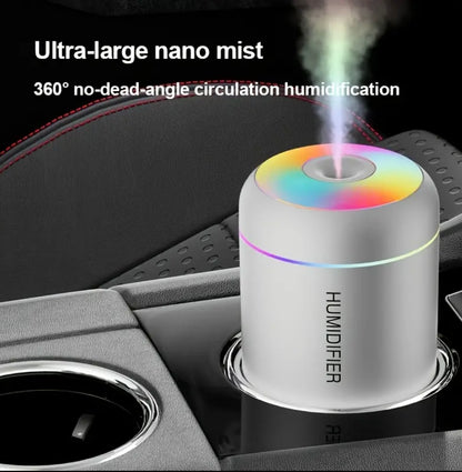 USB MINI CAR HUMIDIFIER AIR PURIFIER FRESHENER LED AROMA ESSENTIAL OIL DIFFUSER