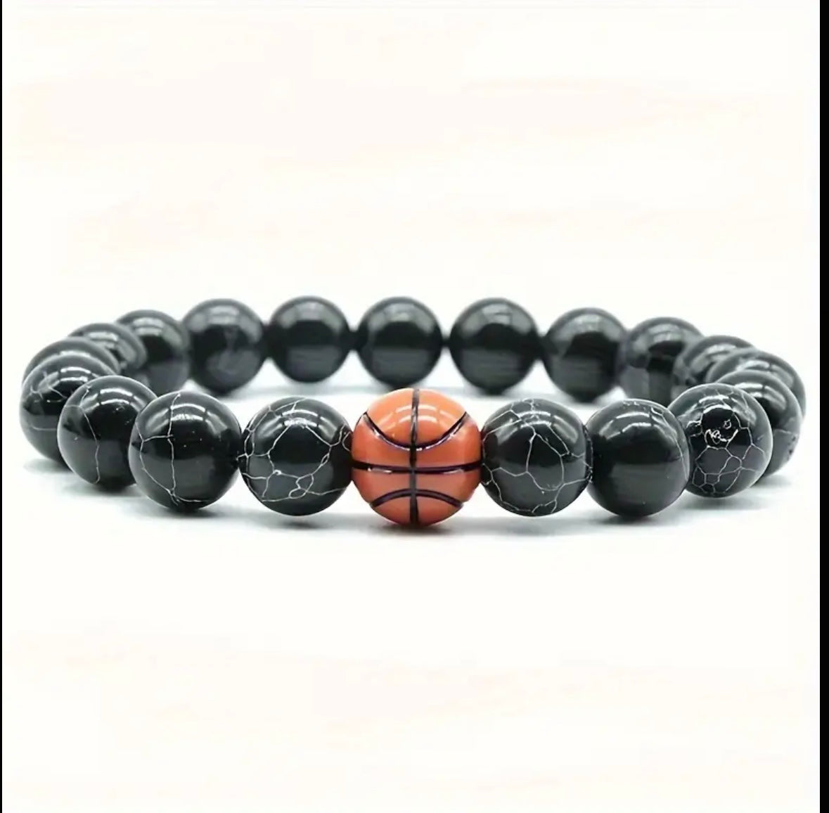Basket Ball Bracelet Unisex Hand Made Beaded For Simple Design Fitness Accessory
