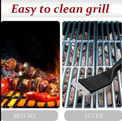 Wire Brush Barbecue Grill Cleaning Utensil with Scraper Must Need for BBQS