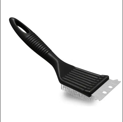 Wire Brush Barbecue Grill Cleaning Utensil with Scraper Must Need for BBQS
