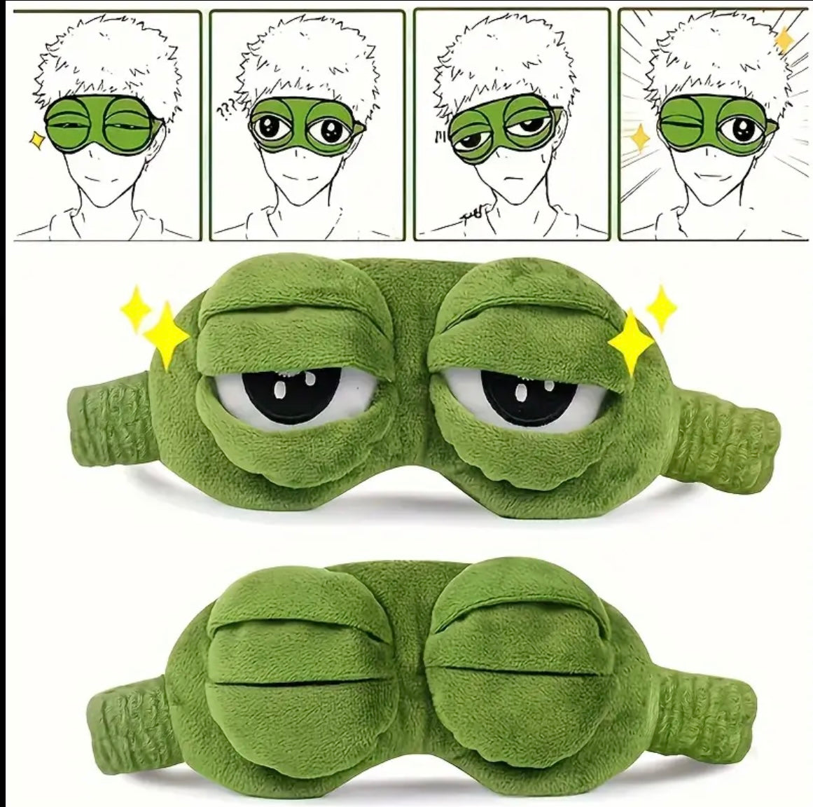 Fun Frog ,Sleep Eye Mask Cartoon Animal Soft Eye Mask Travel Camping Kids