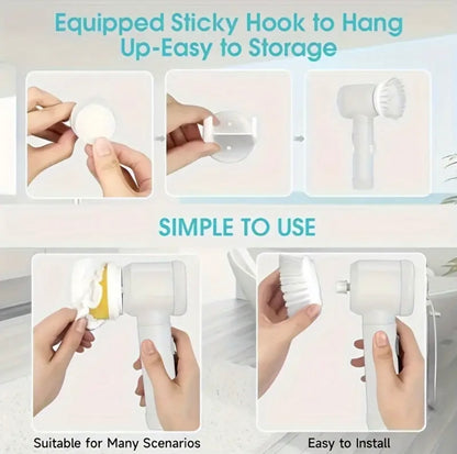 5 in 1 Electric Rotating Cleaner-Handheld Multi Purpose Cleaner,Wireless,EasyUse