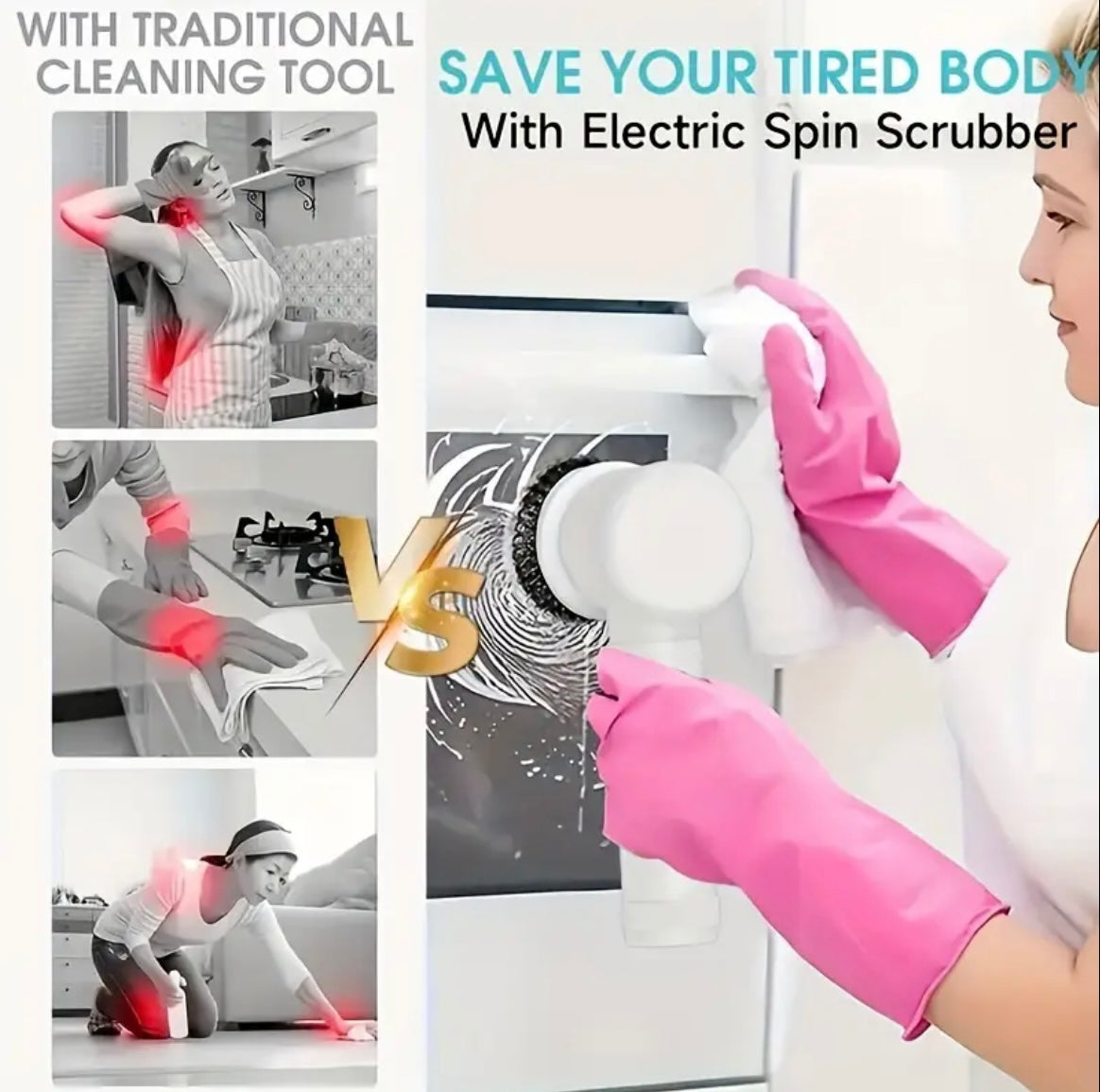 5 in 1 Electric Rotating Cleaner-Handheld Multi Purpose Cleaner,Wireless,EasyUse