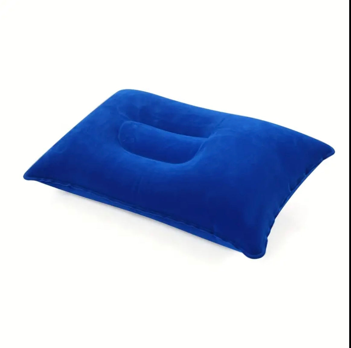 Inflatable Travel Pillow, Small Square Flocking Fabric Air Pillow For Travel 1pc