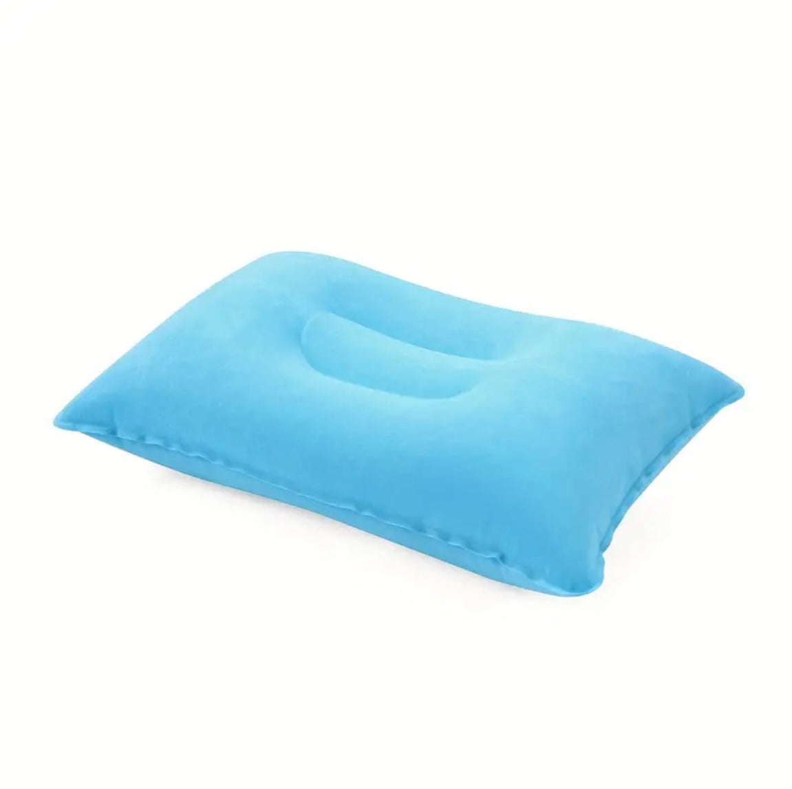 Inflatable Travel Pillow, Small Square Flocking Fabric Air Pillow For Travel 1pc