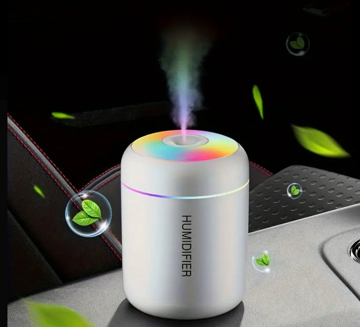 USB MINI CAR HUMIDIFIER AIR PURIFIER FRESHENER LED AROMA ESSENTIAL OIL DIFFUSER