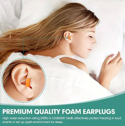 Soft Foam Ear Plugs X10, Working Sleep Snoring Noise Cancelling Motorcycle